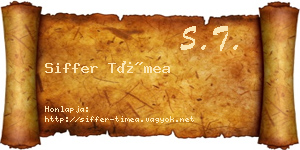 Siffer Tímea névjegykártya